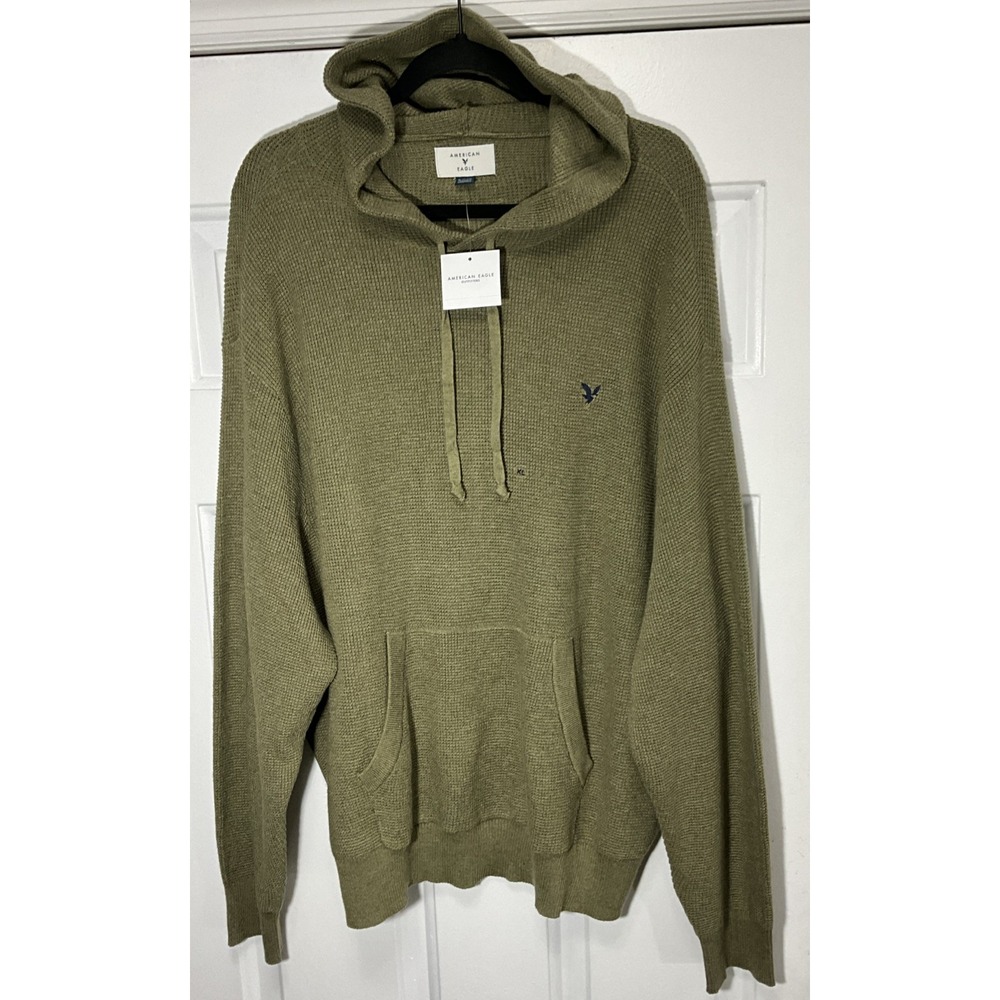 American Eagle (REDUCED)(Reg.64.95) Green Long Sleeve Knitted Hoodie Men's XL